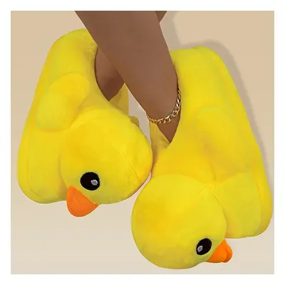 Chaussons en Peluche Canard Cartoon Confortables pour Femmes - , Chauds, Chaussures d'Intérieur 