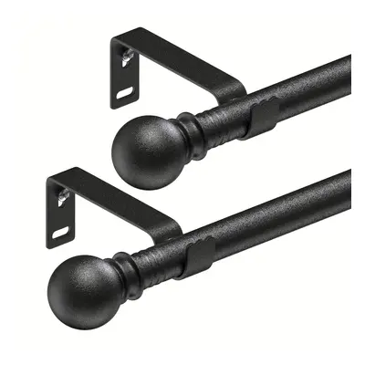 2pcs à Rideaux Ajustables Fenêtres 30-145", Tringle Métallique de 5/8" Supports, Décoratif