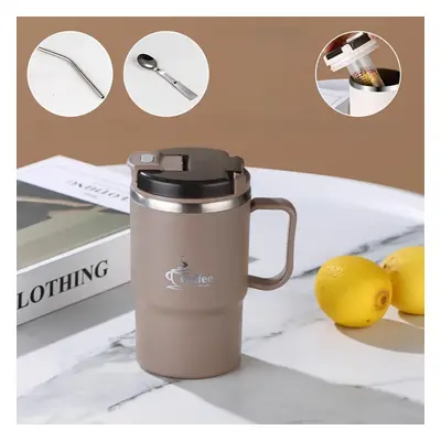 Tasse à Café en Acier Inoxydable HOTU de 19.3oz avec Couvercle, Cuillère & Infuseur à Thé - Parf