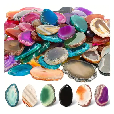 Assortiment de 10/20/30pcs de Tranches d'Agate Exquises - Grandes Tranches de Naturelles pour la