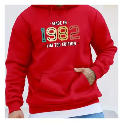 Sweatshirt À Capuche Pour Hommes MADE IN 1982, Imprimé, Manches Longues Décontractées, Poche Kan