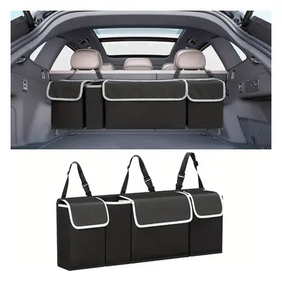 TEMU Sac de Rangement pour Coffre de Voiture en Oxford 600D, Boîte de Rangement avec Ruban Magiq