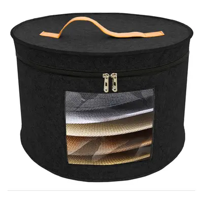 TEMU Boîte de Rangement Pour Chapeau, Organisateur En Feutre Portable, Conteneur de Voyage Rond 