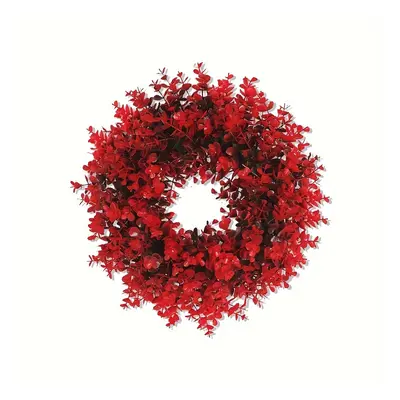 Couronne d'eucalyptus rouge : Parfaite pour les décorations de Noël, , Hanukkah et Thanksgiving 