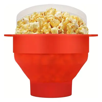 TEMU Grand Appareil à Popcorn en Silicone Pliable pour Micro-ondes avec Couvercle - Lavable au L