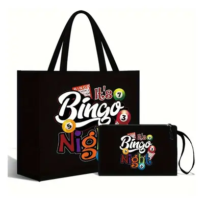 TEMU Sac à main de mode de nuit de bingo et ensemble de porte-monnaie pour femmes, construction 