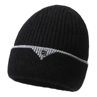 Bonnet d'hiver en tricot pour homme avec doublure en polaire - Bonnet de cyclisme d'extérieur co