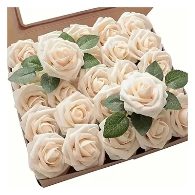 Pack économique de roses artificielles couleur champagne pour bouquet de mariage DIY, boutique, 