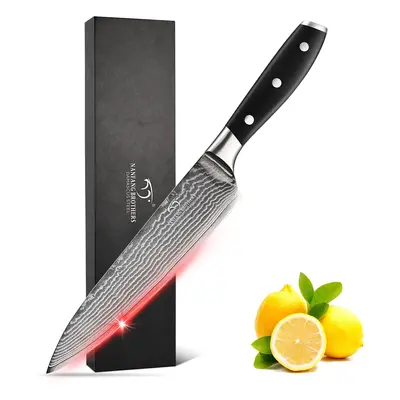 TEMU Couteau DAMASCUS pouces, couteau de cuisine professionnel forgé avec acier Super Steel couc