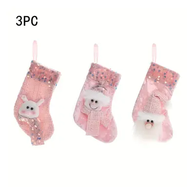 Lot de chaussettes de Noël classiques décoratives avec le Père Noël, le bonhomme de neige et le 