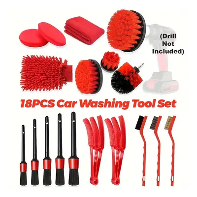 TEMU Ensemble d'outils de lavage de voiture 18pièces/28pièces, Kit de nettoyage automobile multi