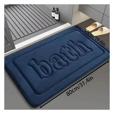 1pc Tapis de bain antidérapant en mousse à mémoire de forme - Tapis de bain en flanelle super do