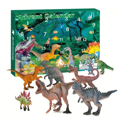 Calendrier de l'Avent Dinosaures - Compte à Rebours Figurines Réalistes, Cadeau de Décoration et