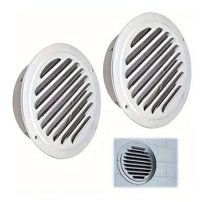 2 grilles de ventilation rondes en acier inoxydable, mm, avec grille anti-insectes, grille d'éva