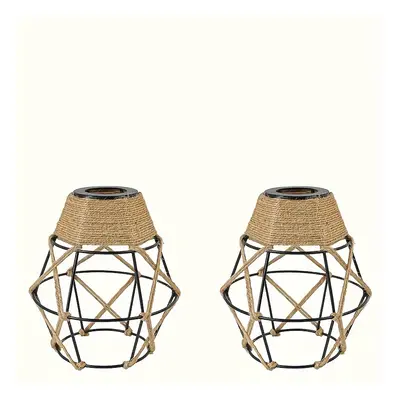 [ des Clients] 2pcs - Couvre-lampes Pendentif et Applique Murale Rustique Industriel Tissé de de