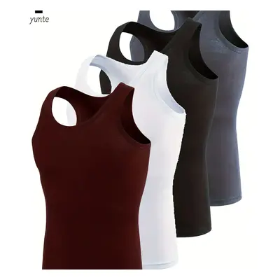 TEMU 4-Pack de débardeurs pour hommes, --, gilets de fitness respirants et sèche-rapide, tops de