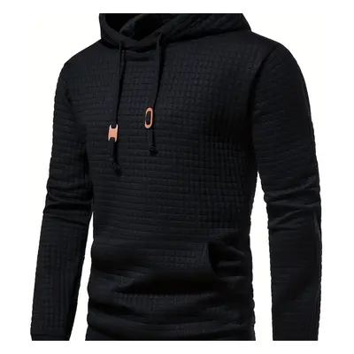 Sweats À Capuche De Couleur Unie Pour Hommes, Sweat À Capuche Chaud Avec Poche Kangourou, Pull À