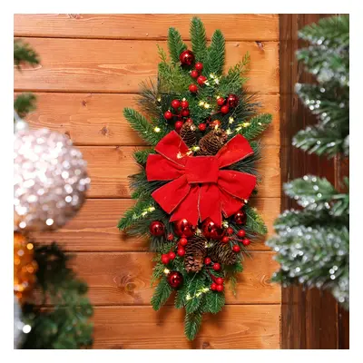 Couronne de Noël Fil de 23.6" en de - Parfaite pour la Décoration d'Escaliers et de Portes, Orne