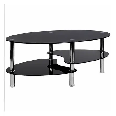 TEMU Table Basse en Verre Trempe Table de Salon Table basse en verre avec rangement 90x50x43cm