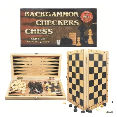 Jeu d'échecs, de dames et de backgammon en - Édition standard, plateau en fibre de bois, jeu de 