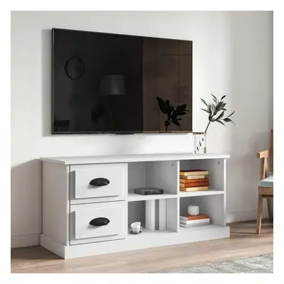 TEMU Meuble TV blanc 102x35.5x47.5 cm bois dFTingénierie