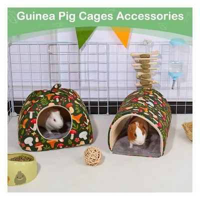 TEMU Cache-Cochon + Lit pour Lapin, Tunnel pour Cochons d'Inde, Maison Vert Accessoires pour Coc