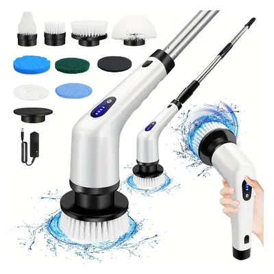 TEMU Brosse rotative électrique fil pour le nettoyage de la douche et de de bain avec manche tél