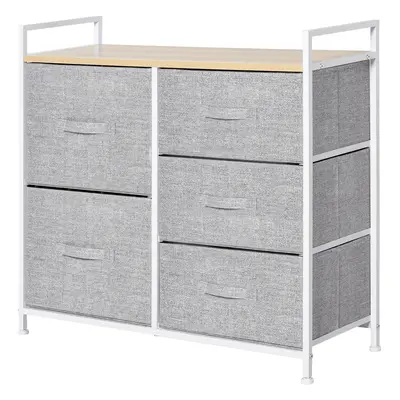 TEMU HOMCOM Commode à Tiroirs en Tissu Meuble de Rangement avec Tiroirs Amovibles pour Chambre S