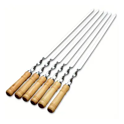 TEMU Lot de brochettes de barbecue de 55cm avec manche long - Aiguilles en acier inoxydable pour