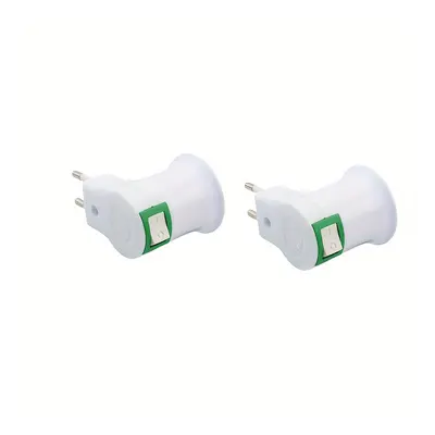 TEMU Adaptateur de Douille LED E27 en Prise EU 2pcs avec Interrupteur pour Lampe à Ampoule