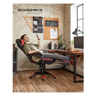 TEMU SONGMICS Fauteuil gamer ergonomique, Chaise gaming, Fauteuil de bureau, avec -pieds télesco