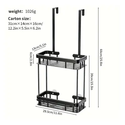 TEMU 1pc Étagère Murale Multifonctionnelle Noire et Élégante pour Salle de Bain - Organisateur d