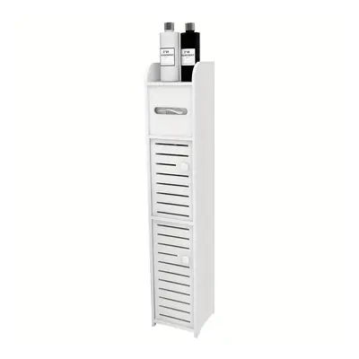 TEMU Meuble de salle de bain, 17*15*78cm Blanc, Armoire de rangement de salle de bain blanche, T