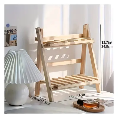 TEMU Étagère de rangement en bois à niveaux - Support organisateur pour un facile au rangement d