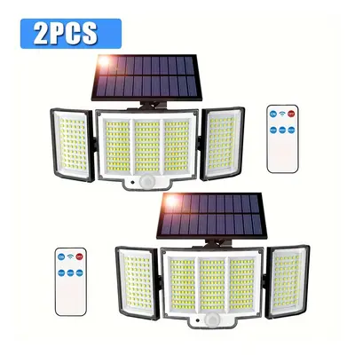 TEMU 2/4PCS Lampes Solaires Extérieures Jardin, 348LED Lampes Solaires à Détecteur de Mouvement 