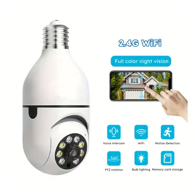 TEMU Ease -Light Bulb 2.4GHz Caméras de sécurité intérieures et extérieures fil WiFi, , E27 Doui