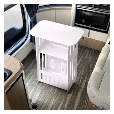 TEMU Une petite table carrée blanche à niveaux, pour les salons de maison, parfaite pour apparte