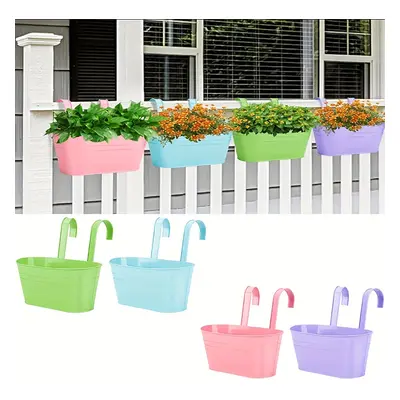 TEMU Ensemble de pots de fleurs en métal avec crochets amovibles - Pots de jardin suspendus en f