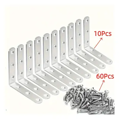 TEMU 10pcs Supports en Acier Inoxydable Robustes en - 3.15" Carrés pour Étagères en Bois & Suspe