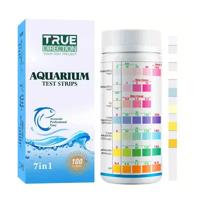 TEMU 7-Way Aquarium Test Strips, Kit de test précis pour aquarium d'eau douce et d'eau salée, de