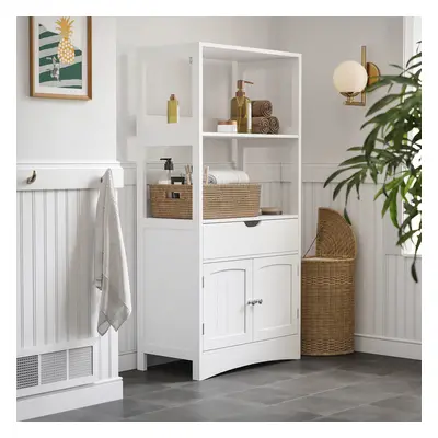 TEMU VASAGLE Meuble de Rangement de Salle de Bain, Armoire Haute, , avec Compartiments , Tiroir 