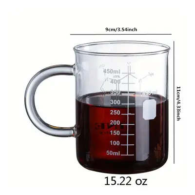 TEMU Tasse à Café en Verre Résistante à la Chaleur de 10.5oz avec Marques de Mesure - de pour Bo