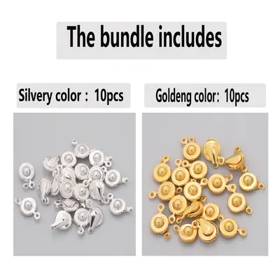 TEMU 20pcs/10pcs 17.5mm*9mm Style Bouton Poussoir Connecteur Mère Boucle Boucle de Collier Brace