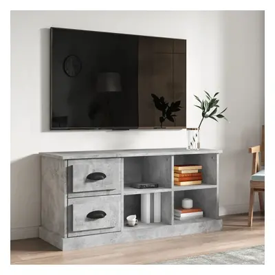 TEMU Meuble TV Moderne en Béton avec Rangement - Armoire TV Polyvalente en Bois et Métal, 102x35