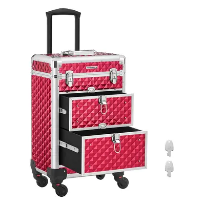 TEMU Valise de Maquillage Professionnel, Mallette Cosmétique, avec Tiroirs, Grand, x x cm, roule