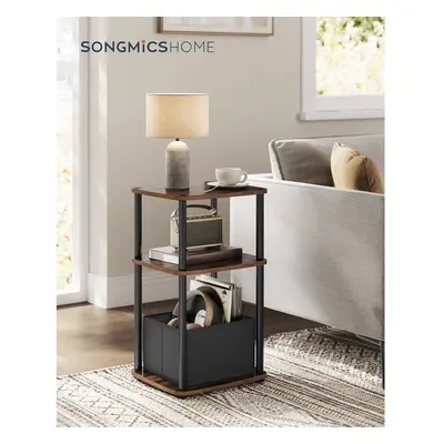 TEMU SONGMICS HOME Table d’Appoint, Table de Chevet, Étagère, Panier en Tissu, pour Chambre, Sal