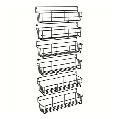 TEMU Organisateur d'Épices en Métal Noir à Niveaux, Étagère de Rangement Murale Empilable pour C