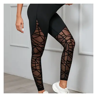 TEMU Leggings de yoga quotidiens en géométrique taille haute pour femmes, vêtements de sport pou