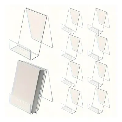 TEMU 10pcs JINSHVEG Serre-livres en Acrylique - Supports d'Affichage en Transparent pour Livres,