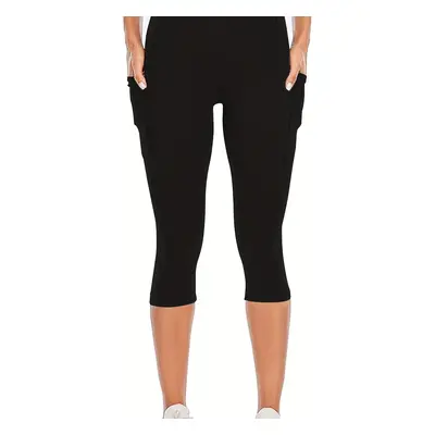 TEMU Pantalon de Yoga Capri athlétique pour femmes, taille haute, Leggings Capri de sport, Fitne